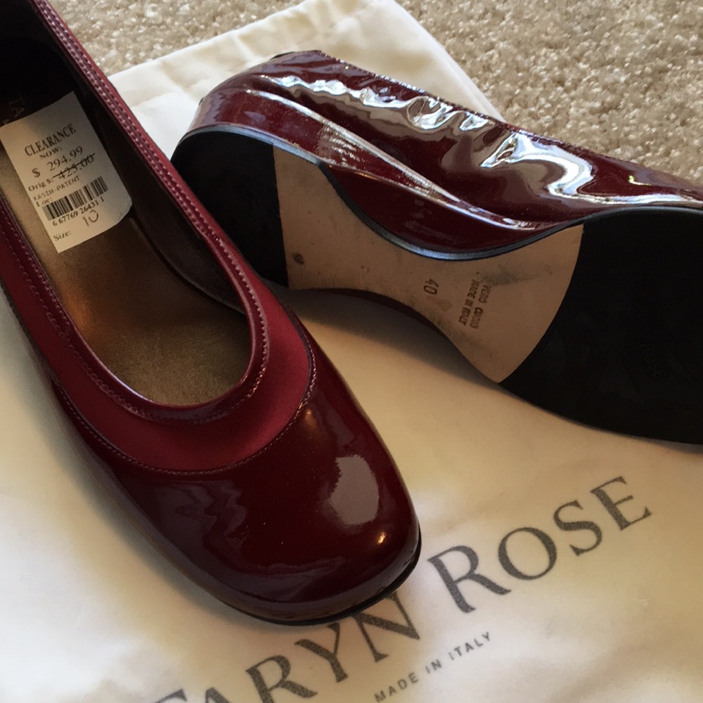 Taryn Rose burgundy patent leather upper